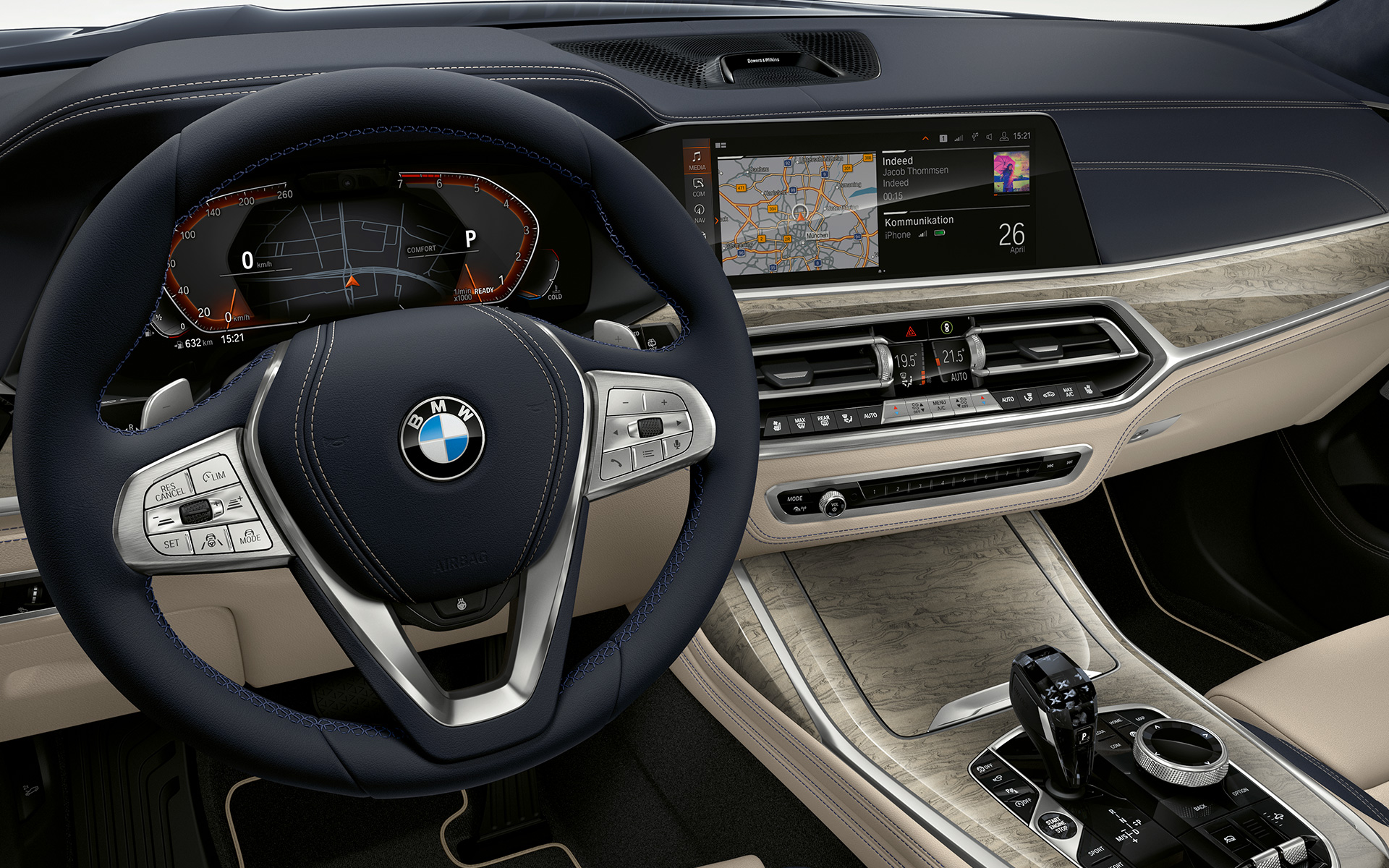BMW X7 M50i M50d G07 2019, juhikoht, lähivõte BMW X7 M50i M50d G07 2019, juhikoht, lähivõte