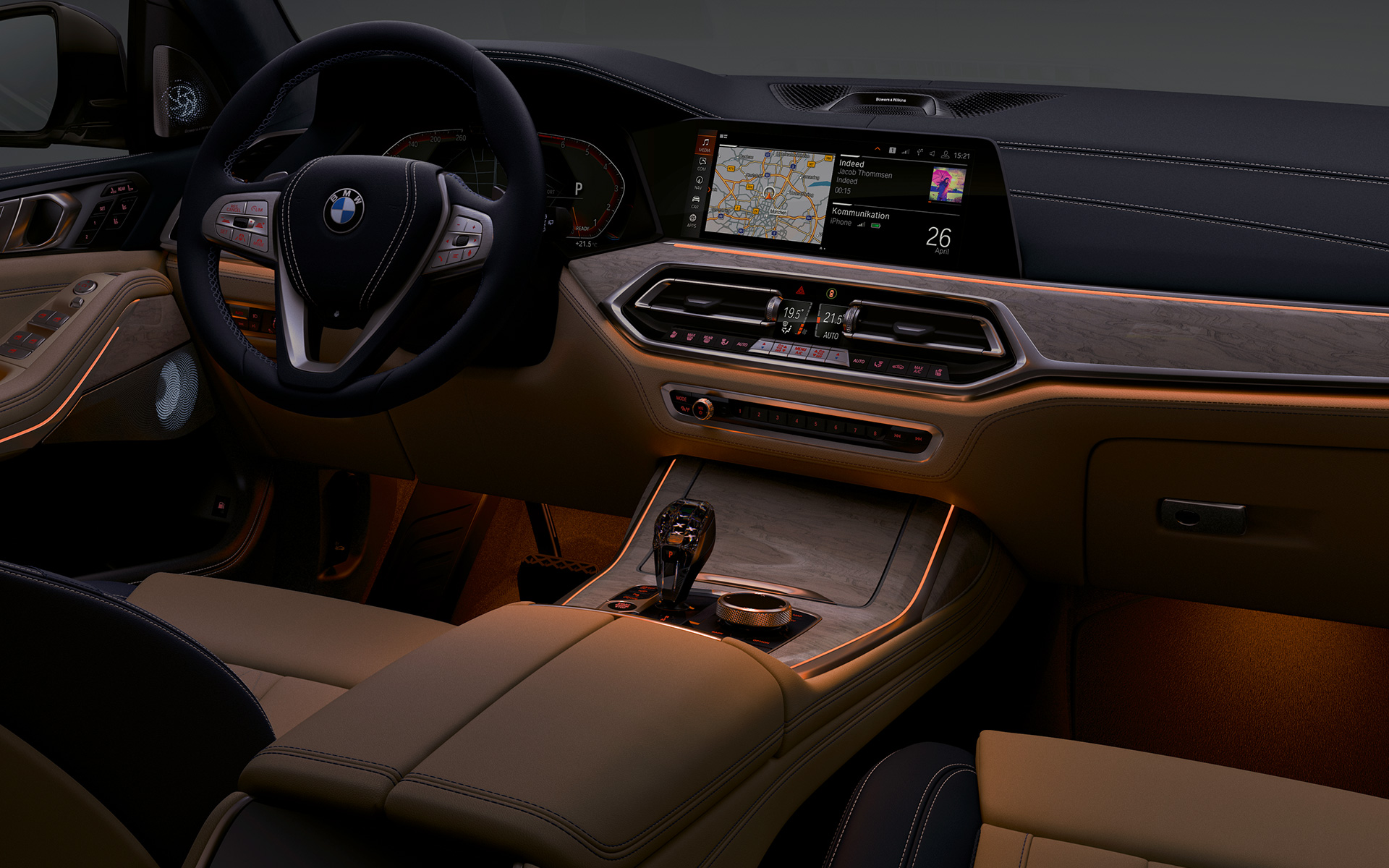 BMW X7 M50i M50d G07 2019, juhikoht, salongi valgustus BMW X7 M50i M50d G07 2019, juhikoht, salongi valgustus