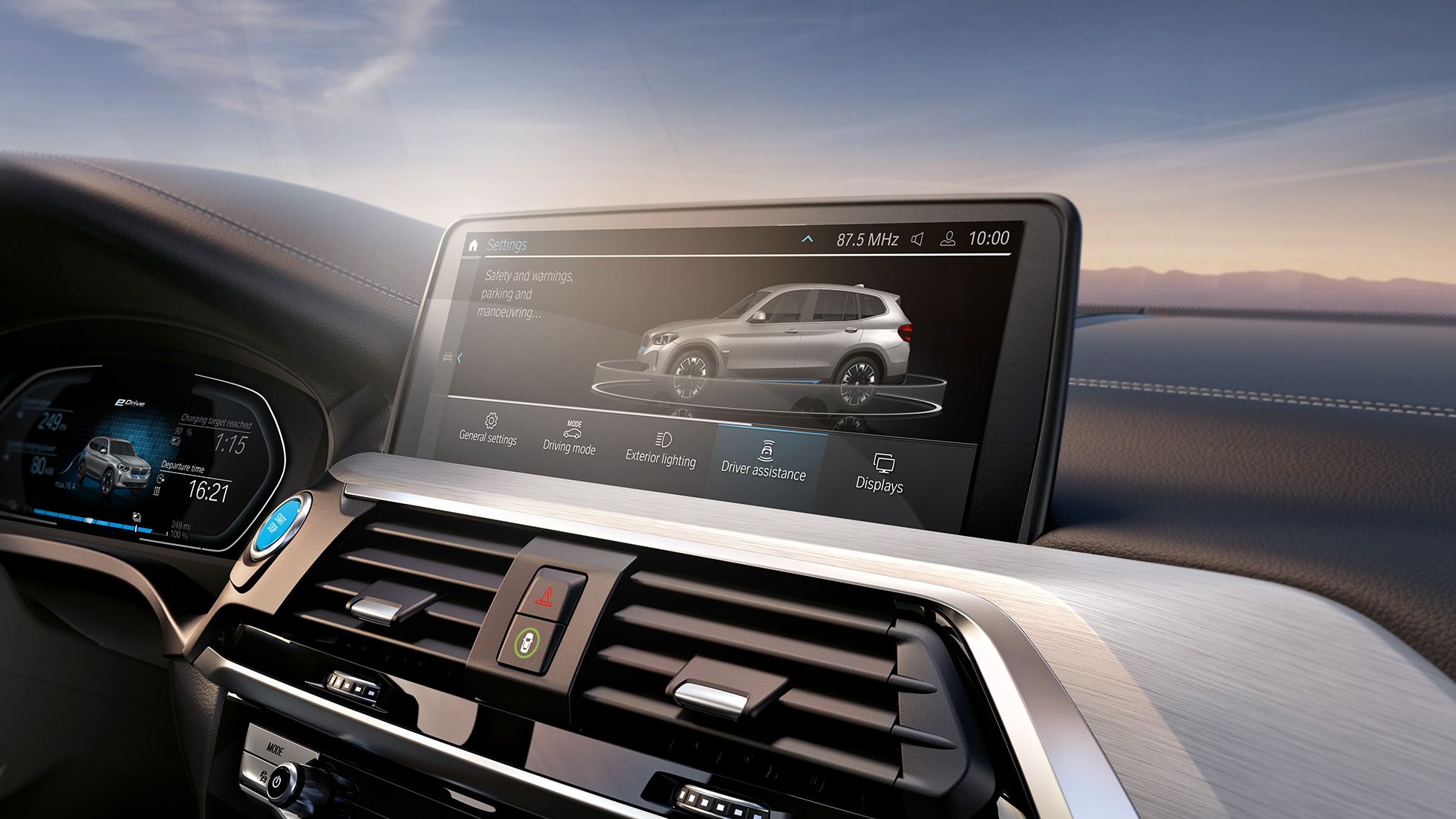 BMW iX3 G08 juhikoht, keskpaneeli ekraan, juhiabisüsteemid BMW iX3 G08 2020 juhikoht, keskpaneeli ekraan, juhiabisüsteemid