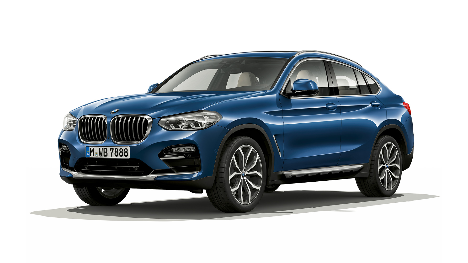 3/4 eestvaade, BMW X4 mudel xLine BMW X4 xDrive20d mudel xLine G02 2018 toonis Phytonic Blue, 3/4 eestvaade