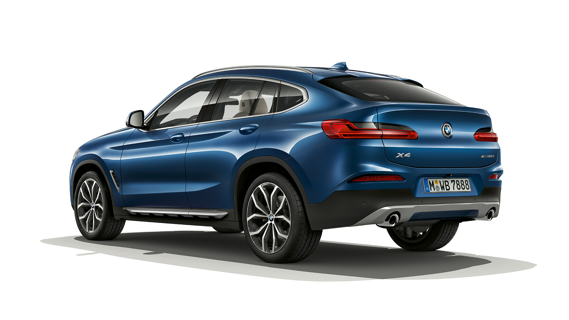 3/4 tagantvaade, BMW X4 mudel xLine BMW X4 xDrive20d mudel xLine G02 2018 toonis Phytonic Blue, 3/4 tagantvaade