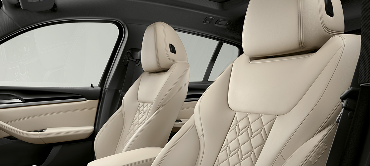 BMW Individual laiendatud nahkpolster 'Merino' Ivory White, BMW X4 BMW Individual laiendatud nahkpolster 'Merino' Ivory White, BMW X4, G02 2018, salong