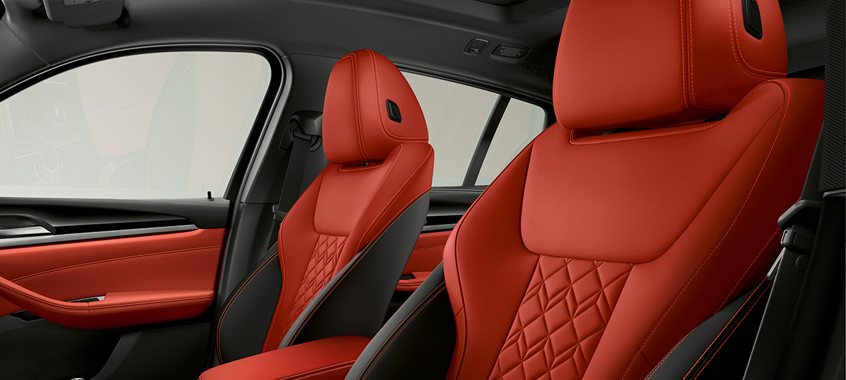 BMW Individual laiendatud nahkpolster 'Merino' Fiona Red/Black, BMW X4 BMW Individual laiendatud nahkpolster 'Merino' Fiona Red/Black, BMW X4, G02 2018, salong