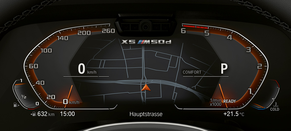 BMW X5 M50d armatuurlaud Detailne BMW X5 M50d armatuurlaua vaade