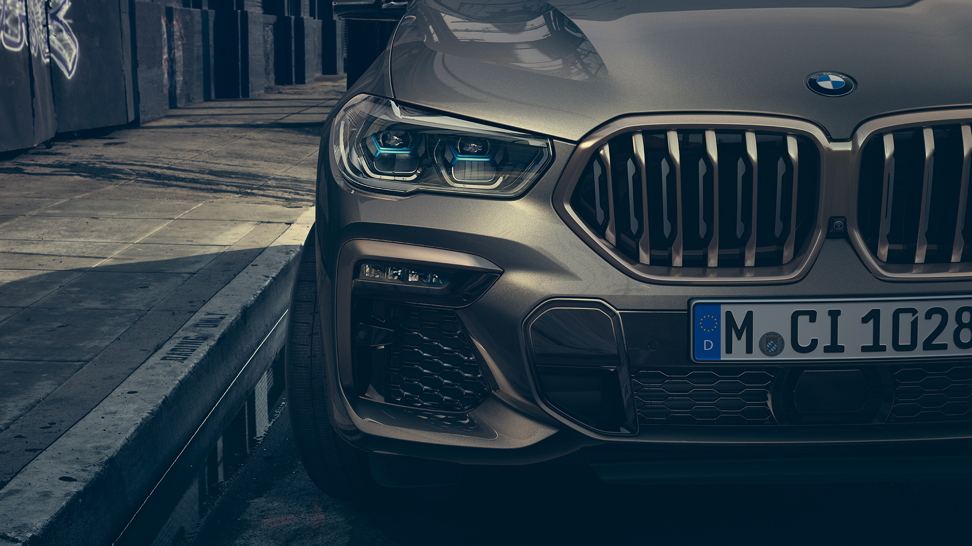 BMW Laserlight. Lähivaates BMW X6, fookuses Laserlight.