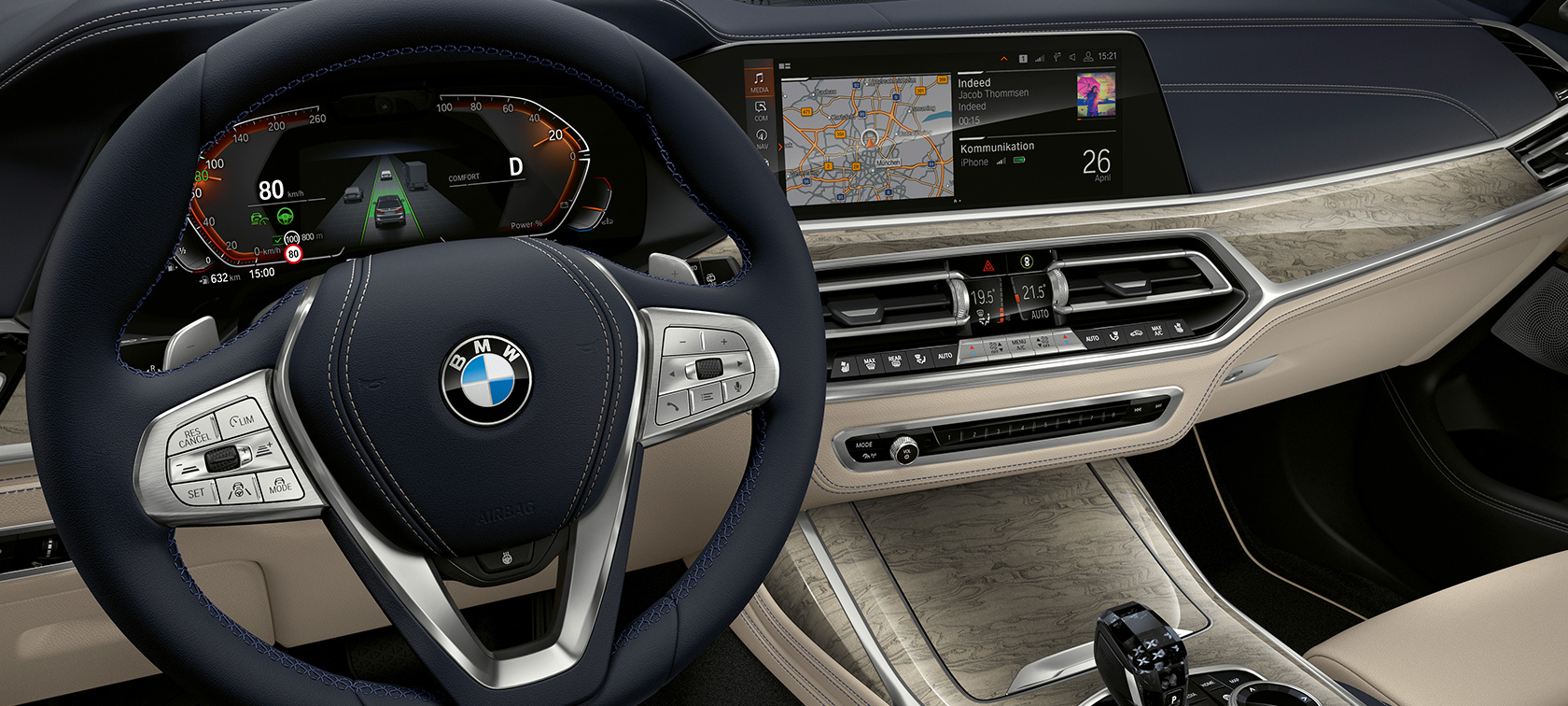 BMW X7 innovatiivsed omadused BMW X7 juhikoht fookusega näidikuplokil