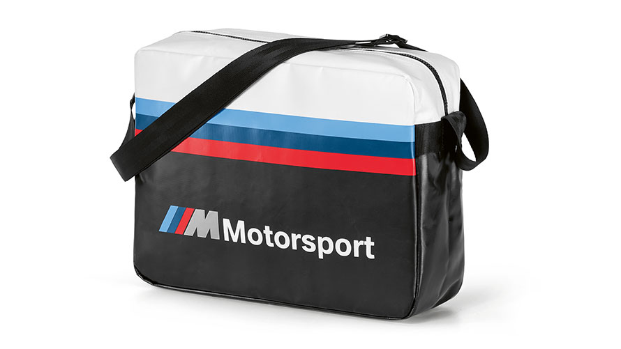 BMW M Motorsport õlakott. Pildil kujutatakse BMW M Motorsport õlakotti.