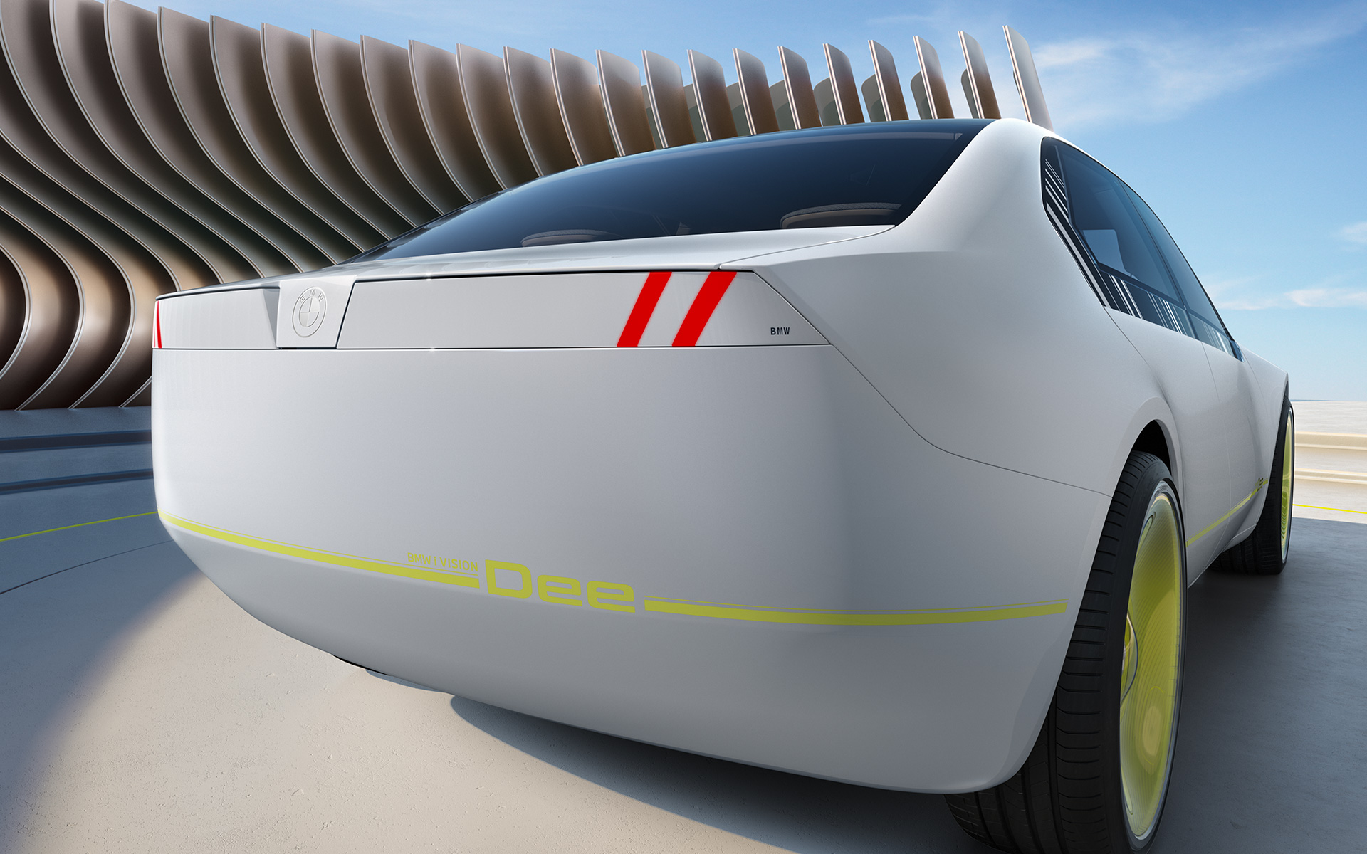 BMW i Vision Dee, Vision-mudel, välisdisain, kogu sõiduki tagantvaade
