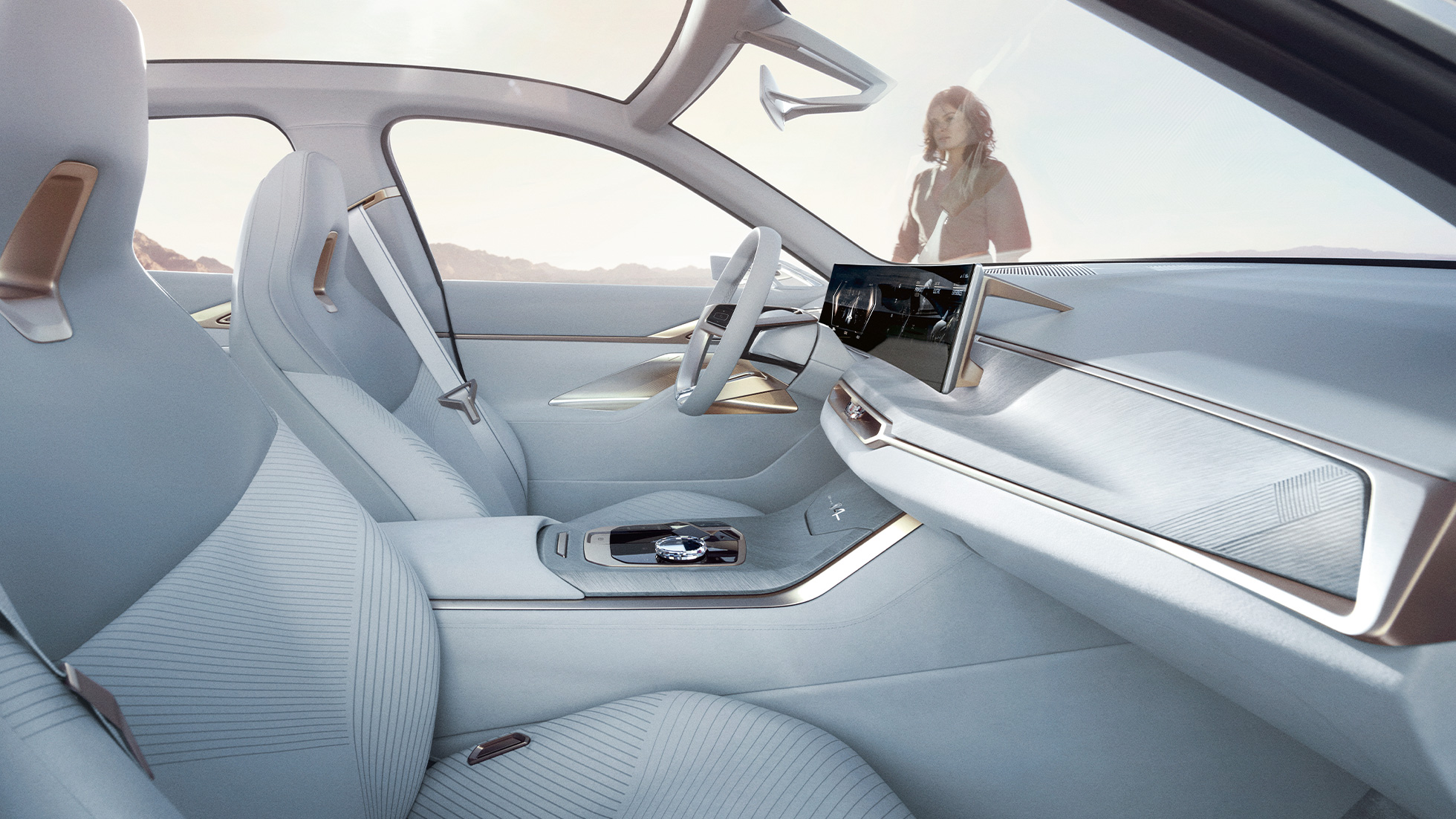 BMW Concept i4 2020 G26 salong Täiselektriline BMW Concept i4 2020 G26, BMW Gran Coupé salong
