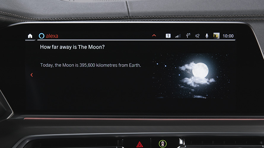 BMW tarkvara kauguuendus, Amazon Alexa integreerimine BMW tarkvara kauguuendus, Amazon Alexa integreerimise navigatsioonisüsteemi lähivaade