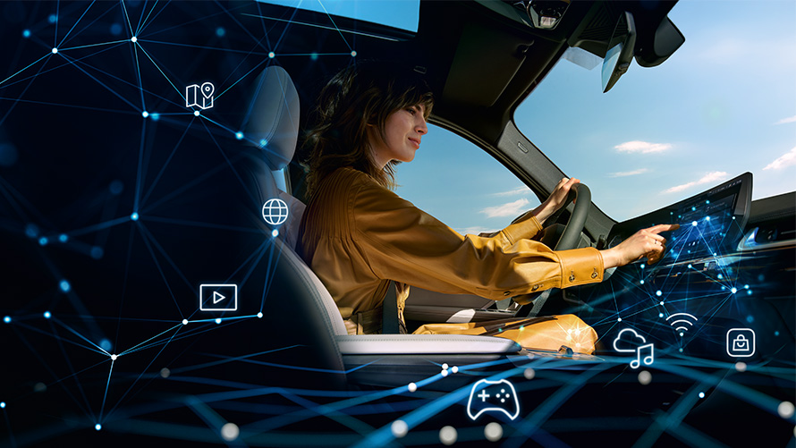 BMW Digital Premium, BMW ConnectedDrive’i täiendused BMW Digital Premium, BMW ConnectedDrive’i täiendused, naine BMW-s