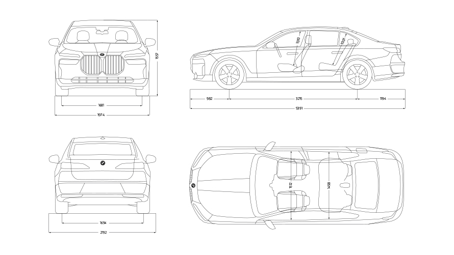 Mõõtjoonis, BMW 7 Protection G73 Mõõtjoonis, BMW 7 Protection G73