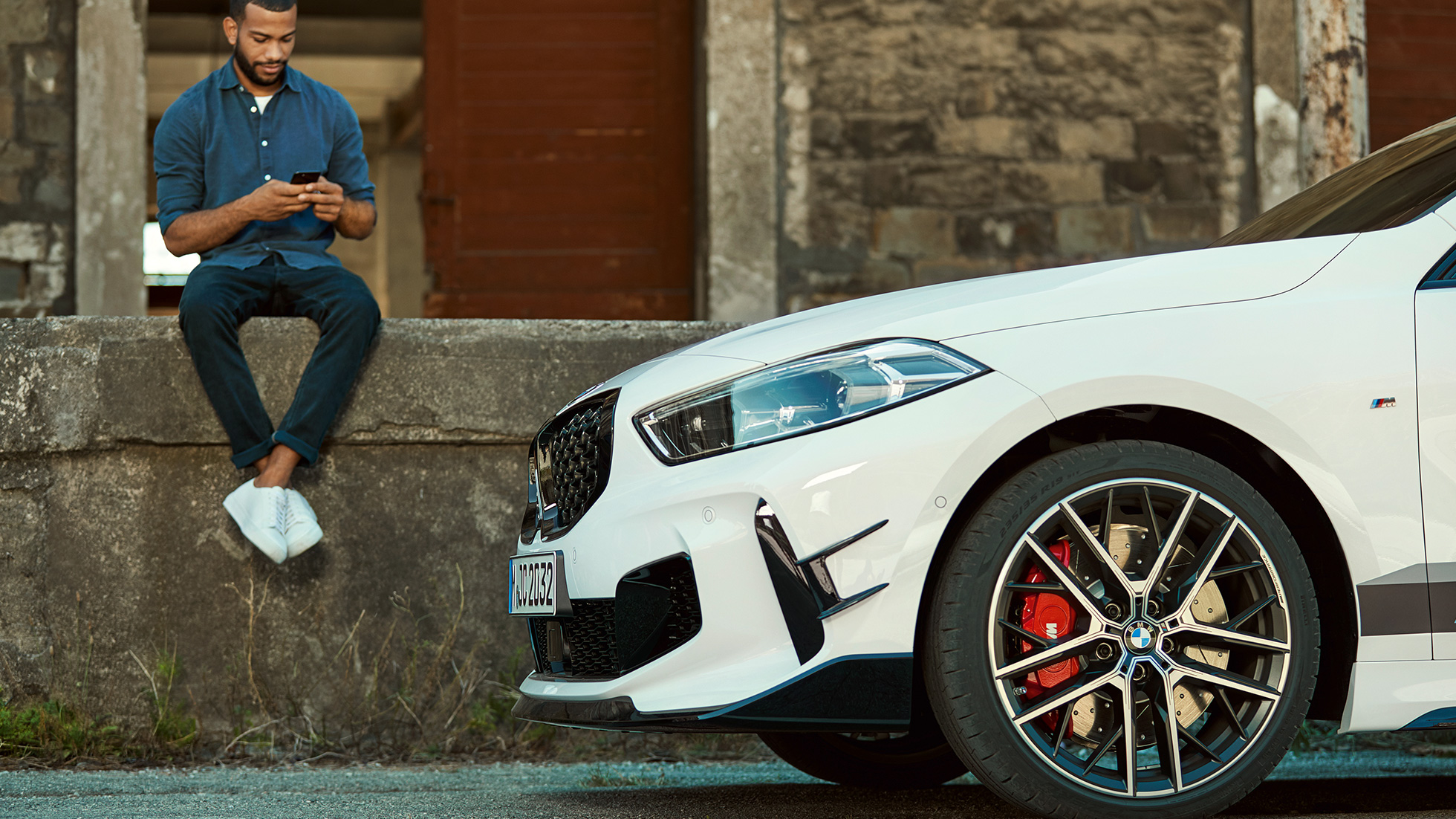 BMW 1. seeria BMW M135i xDrive F40 M Performance, eestvaade BMW 1. seeria BMW M135i xDrive F40 M Performance, lähivaade eest
